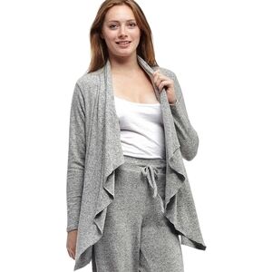 La Cera Heather Gray Cascade Cardigan